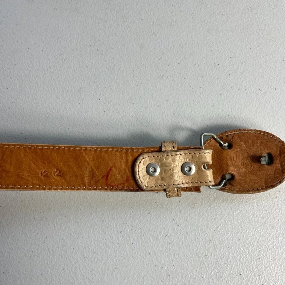 Crocodile Brown Genuine Leather Belt Kids Size 22 Western Style Made In Mexico